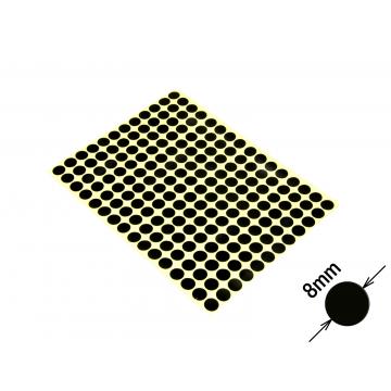 Round colored signaling stickers  unprinted 8 mm black