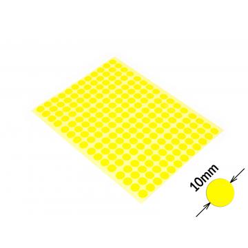 Round colored signaling stickers  unprinted 10 mm yellow