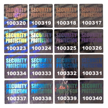 Large square numbered holographic seal „Original“