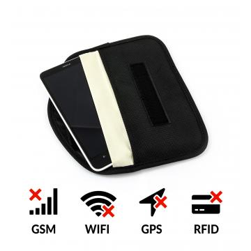 Shielding case for the phone to protect against interception and localization - black