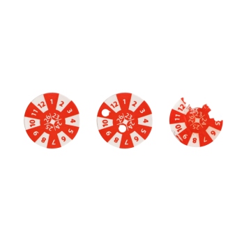 Calibration sticker 2023, 2024, 2025, 2026 red 12mm