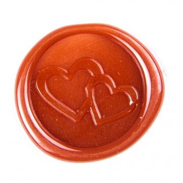 Hand wax stamp (seal) – Wedding motif – Two hearts