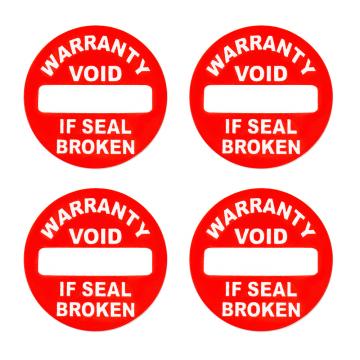 Vinyl warranty sticker Warranty VOID if seal broken red d8mm
