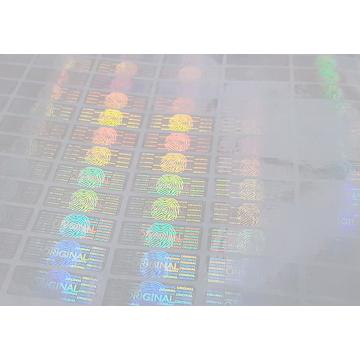 Transparent hologram sticker, original, fingerprint motive, 25 x 10 mm