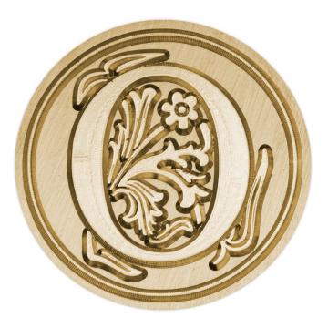 Brass seal stamp (stamping block) for wax - a decorative block letter O