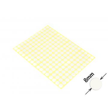 Round colored signaling stickers  unprinted 8 mm white