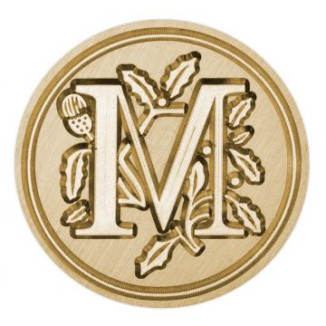 Brass seal stamp (stamping block) for wax - a decorative block letter M