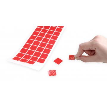Non-residual red square VOID sticker with high adhesion
