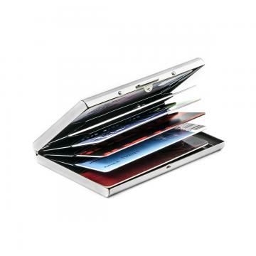 Stainless steel case for contactless payment and credit cards with RFID chip