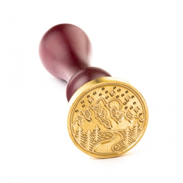 Hand wax stamp (seal) – Mountain range with night sky