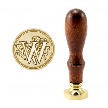 Brass seal stamp (stamping block) for wax - a decorative block letter W