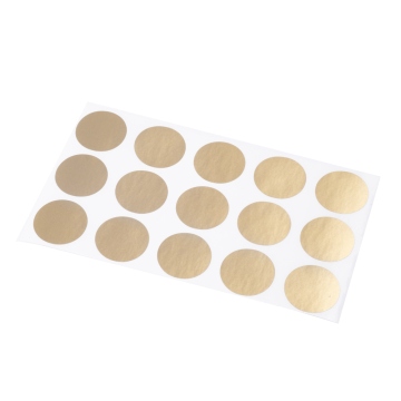 Scratch-off sticker matt gold 25mm circle