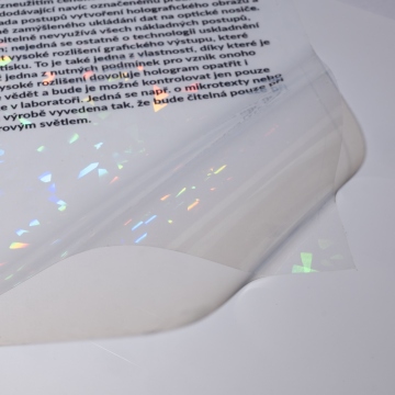 Self-adhesive transparent holographic film A4 for printing and sticker making - motif shard