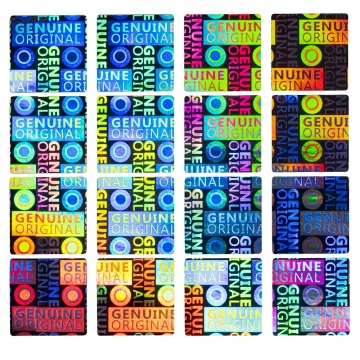 Double layer square holographic residual VOID seal Original 23x23mm