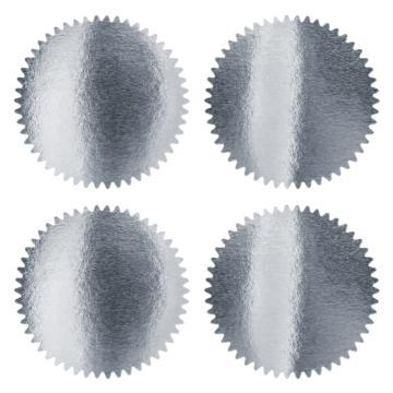 Round sticker with indented edges - silver