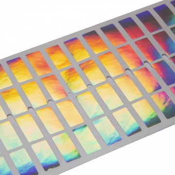 Silver hologram security VOID label, printing optional, 20 x 10 mm