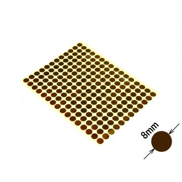 Round colored signaling stickers  unprinted 8 mm brown