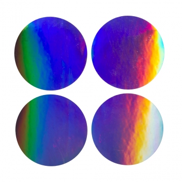 Silver hologram security VOID sticker to print on, 40 mm