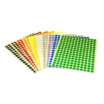 Round colored signaling stickers  unprinted 10 mm brown