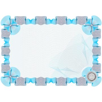 Certification A5 size paper landscape for printing with security features and numbering