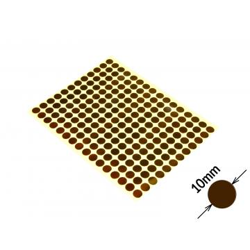 Round colored signaling stickers  unprinted 10 mm brown