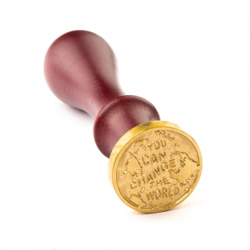 Hand wax stamp (seal) – World map with inscriptions