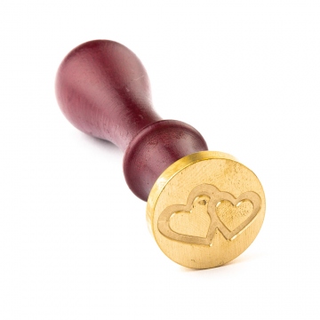 Hand wax stamp (seal) – Wedding motif – Two hearts