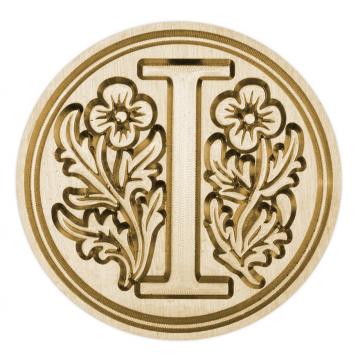 Brass seal stamp (stamping block) for wax - a decorative block letter I