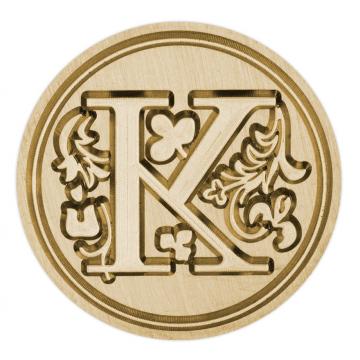 Brass seal stamp (stamping block) for wax - a decorative block letter K