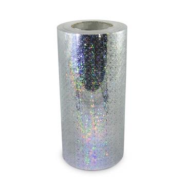 Universal holographic self-adhesive foil on meters MOTIVE 9 fragments and casters - width 30cm silver