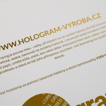 Arkusz folii do tłoczenia na gorąco - złoty