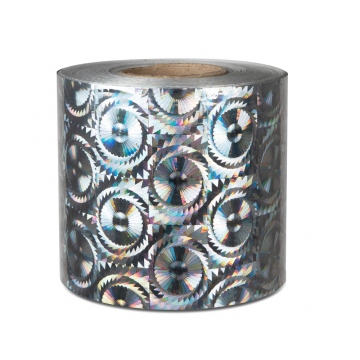 Hologram self-adhesive tape 100 mm, motive sawmill silver