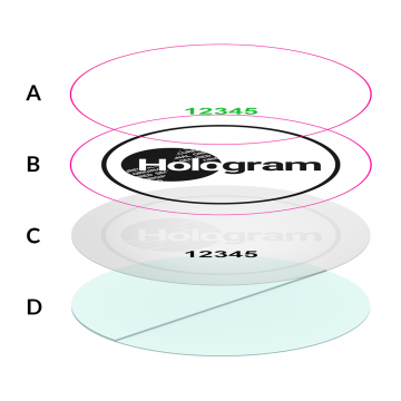 Transparent single layer hologram with custom design